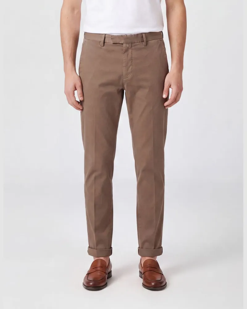 Briglia 1949 Slim-Fit-Anzughose von aus Baumwolle mit Bundfalten Braun
