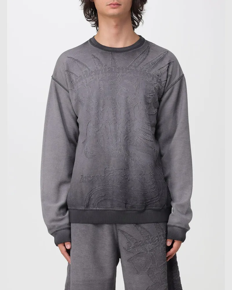 Diesel Relaxed-Fit-Sweatshirt aus Baumwollmischung mit Grafikdruck Violett