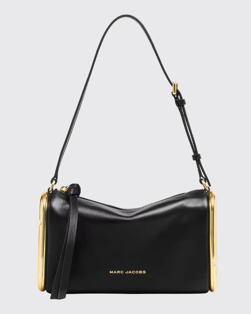 Marc Jacobs Kleine Scene Umhängetasche aus Leder mit laminiertem Double J-Logo Schwarz