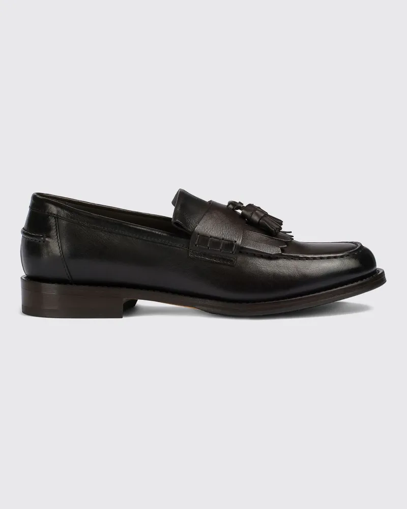 Doucal´s Quastenloafer aus glattem Kalbsleder und Ledersohle Dark