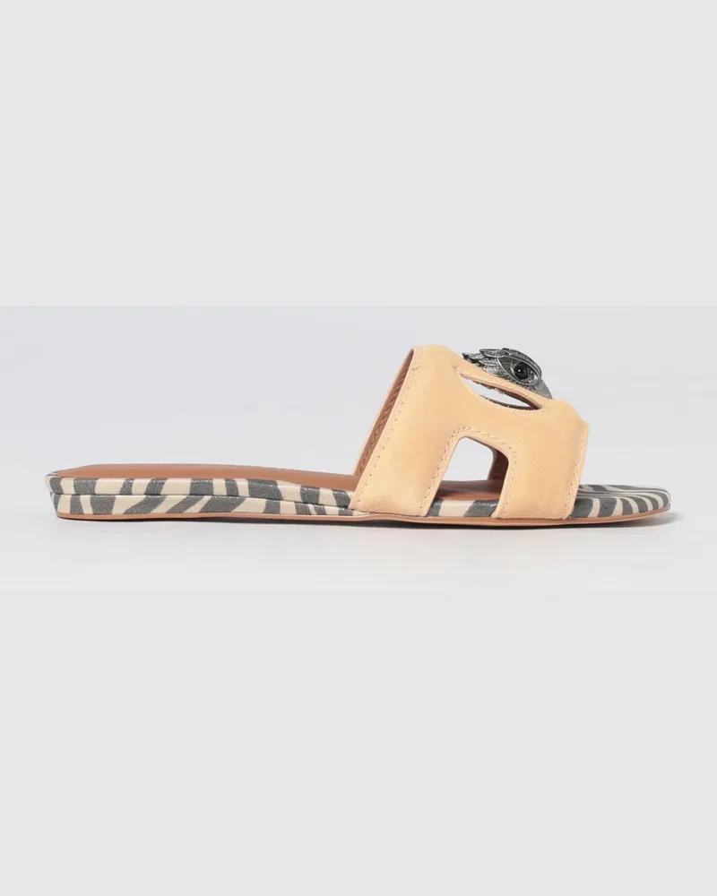 Kurt Geiger Eagle Mules aus Wildleder mit Animal-Print und Strass-Logo Leder
