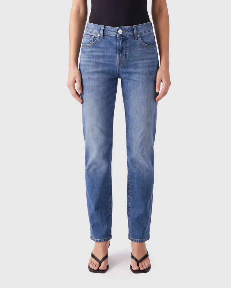 7 for all mankind High-Waist Skinny Jeans Calie aus Baumwolldenim Blau