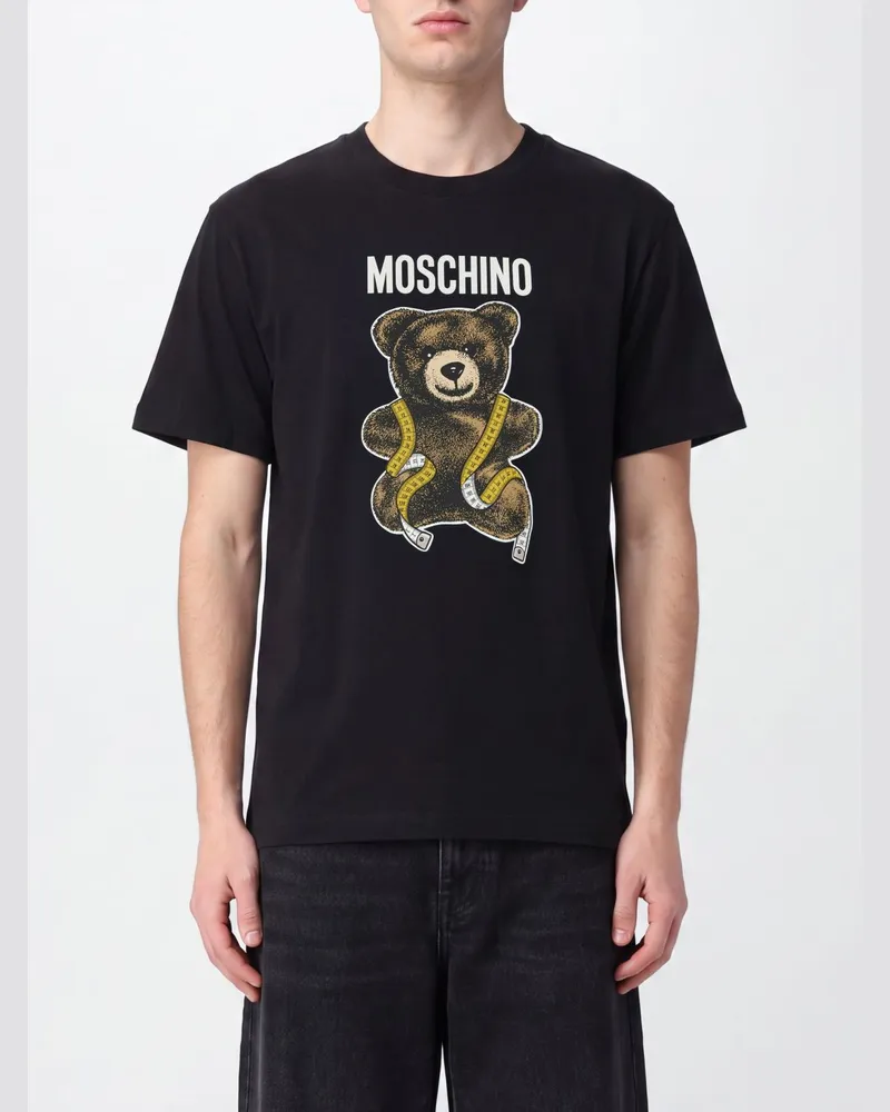 Moschino T-Shirt aus Baumwolle mit Teddy Bear-Print Schwarz