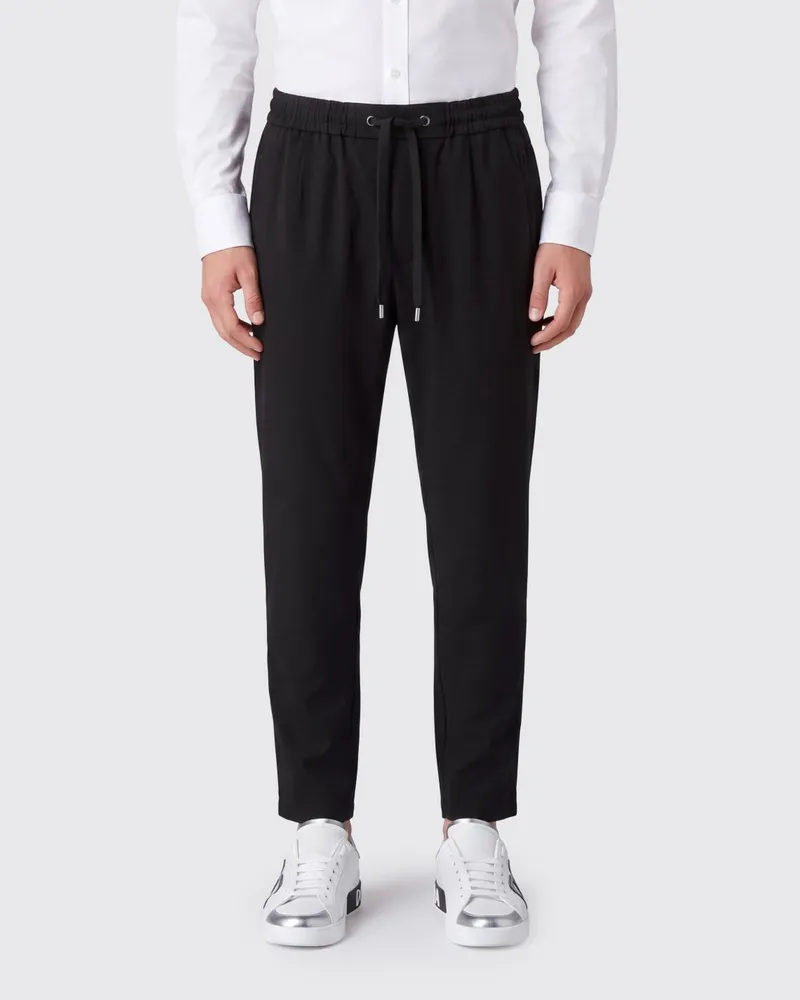Dolce & Gabbana DOLCE  GABBANA Slim-Fit Jogginghose Dolce & Gabbana aus Stretch-Baumwolle mit Logo Schwarz