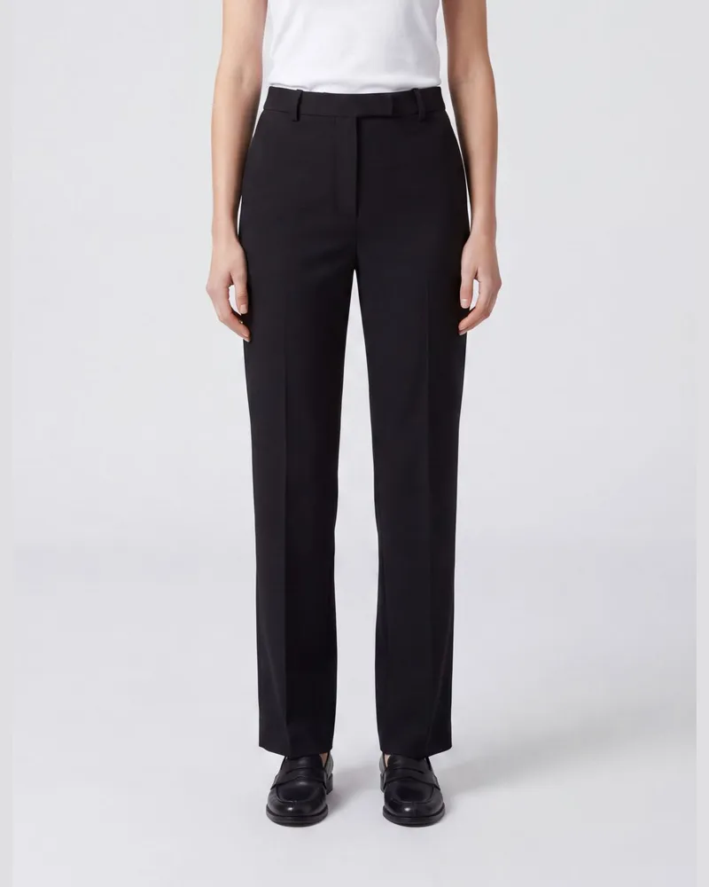 Max Mara Skinny-Hose aus Stretch-Baumwollmischung mit mittlerer Leibhöhe Schwarz