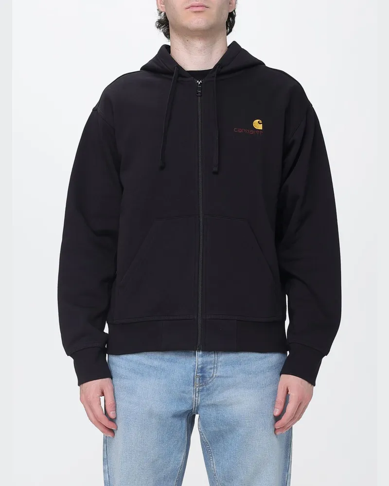 Carhartt WIP Kapuzenjacke aus Baumwollmischung mit gesticktem Logo Schwarz