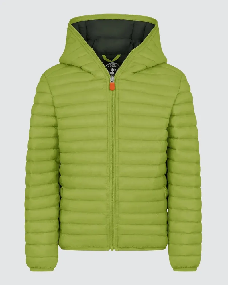 Save The Duck Nylon-Daunenjacke mit Kapuze Grün