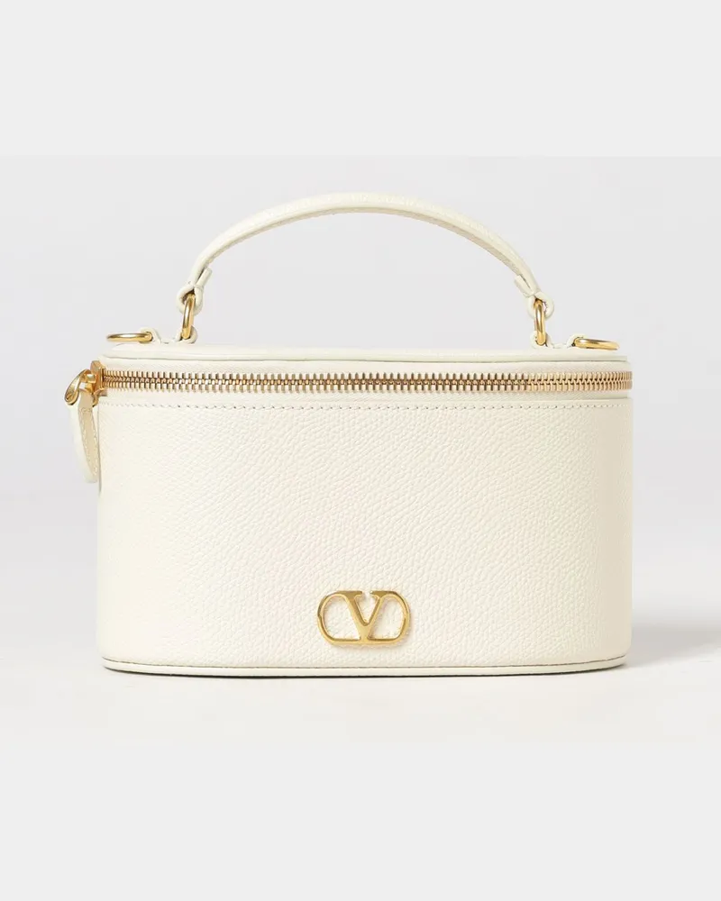 Valentino Garavani Vanity Minitasche aus genarbtem Leder mit VLogo Signature Ivory