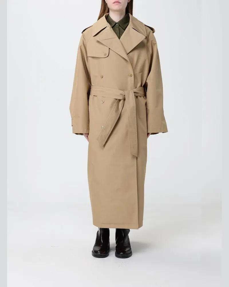 FRANKIE Shop Oversize-Trenchcoat aus Baumwollmischung Beige