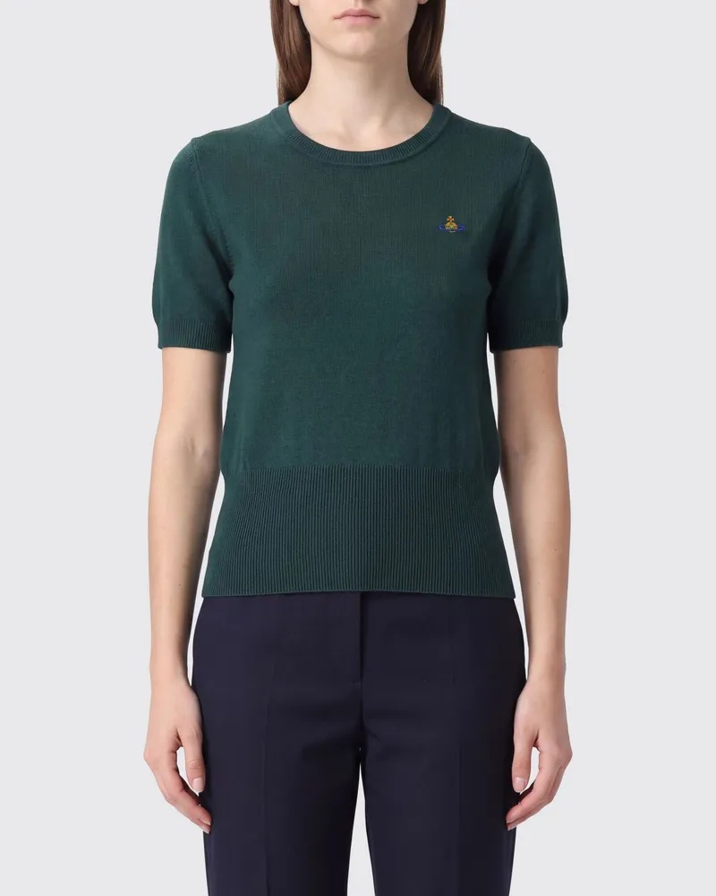 Vivienne Westwood Slim-Fit Pullover aus Baumwolle und Kaschmir mit Orb-Logo Grün