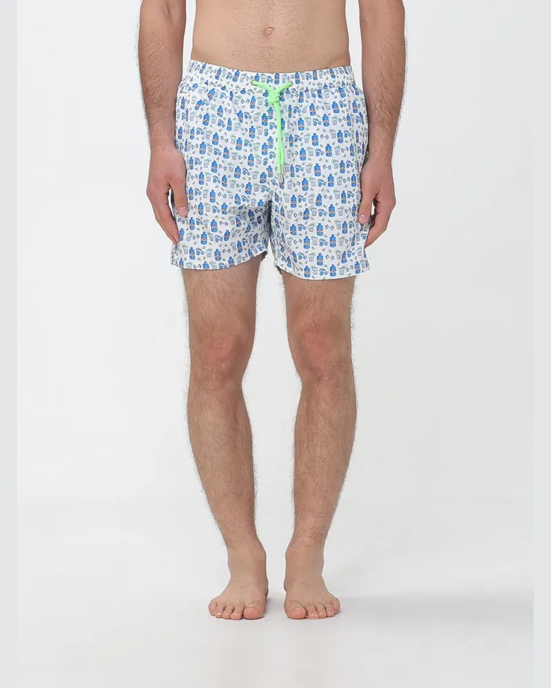 MC2 Saint Barth Bedruckte Boxer-Badehose Weiß