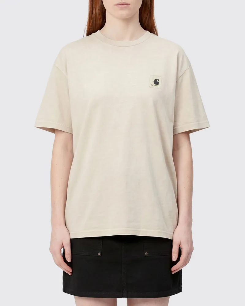 Carhartt WIP Basic T-Shirt aus Bio-Baumwolle Beige