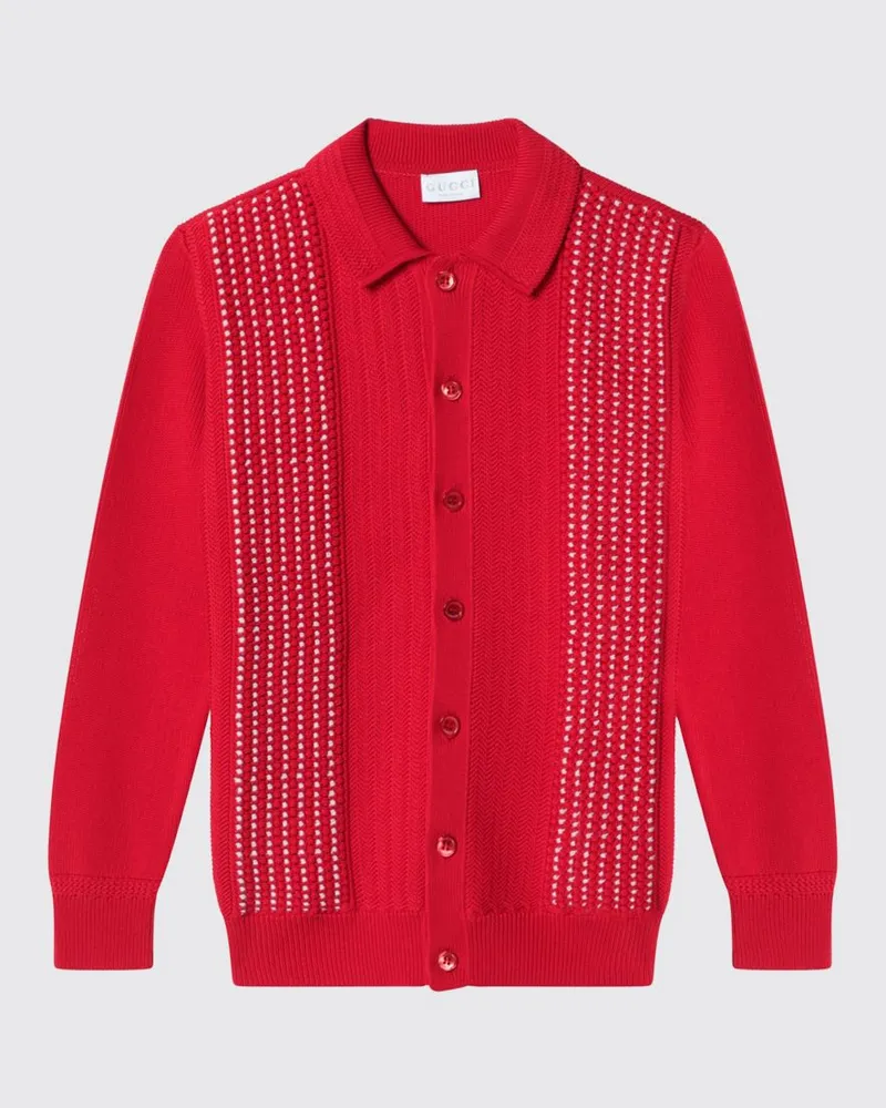 Gucci Baumwollstrick-Polohemd Rot