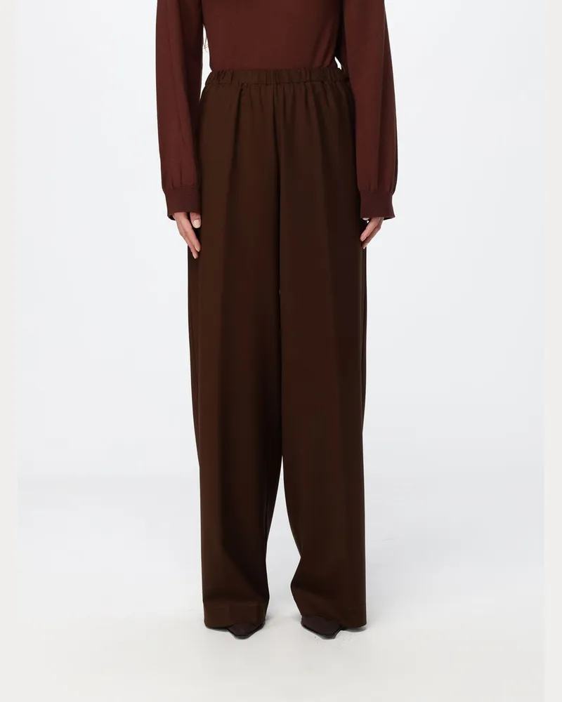 Fabiana Filippi Trevi Palazzo-Hose aus Wollmischung von mit hoher elastischer Taille Beige