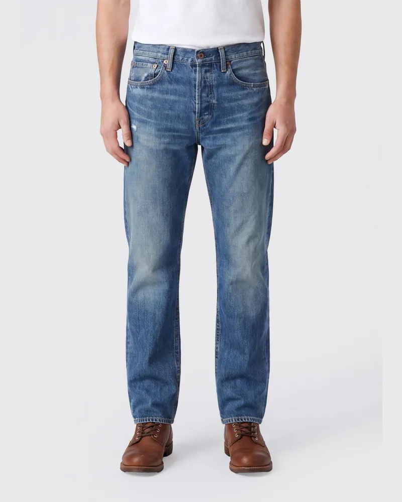 Visvim Social Sculpture Slim-Fit Five-Pocket-Jeans aus Baumwolldenim Blau