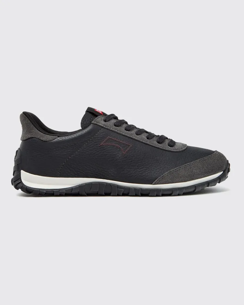 Camper Drift Walk Low Top Sneaker aus genarbtem Leder mit Vibram-Sohle Schwarz