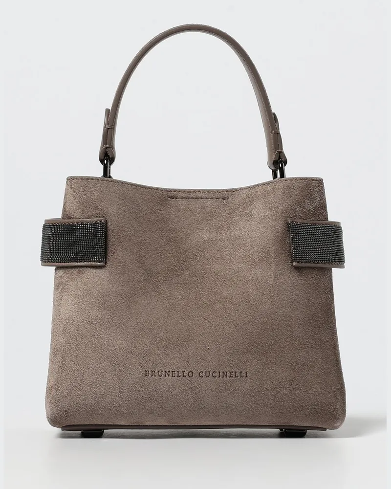 Brunello Cucinelli Schultertasche damen Taubengrau