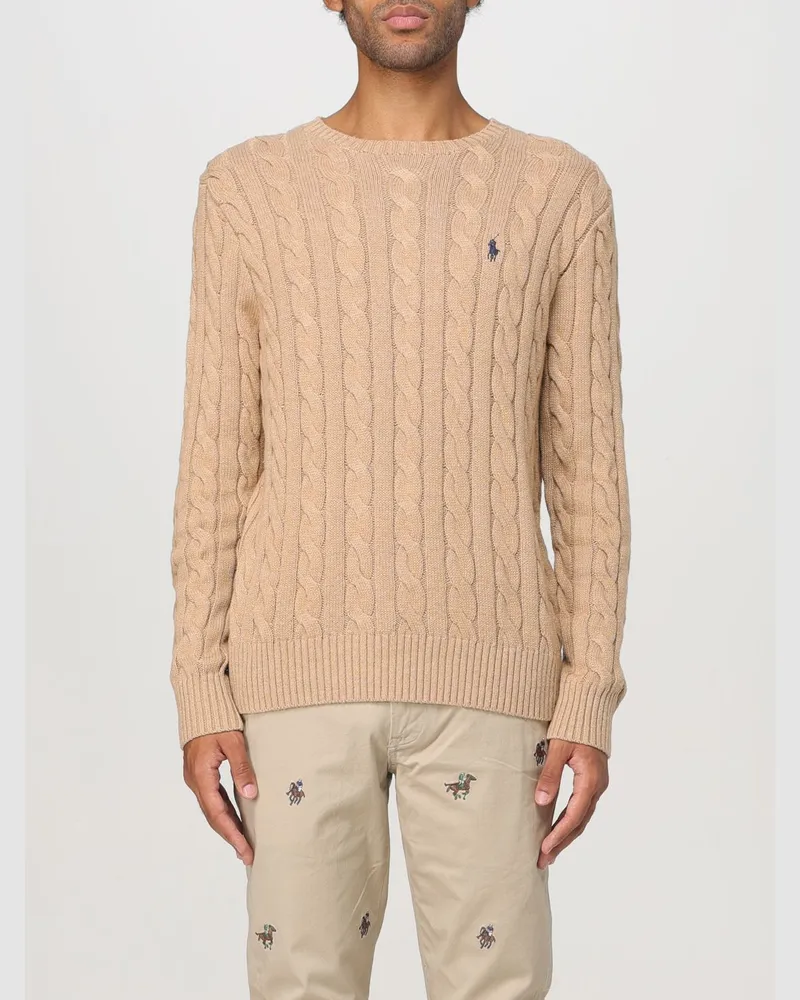 Ralph Lauren Baumwoll-Zopfmusterpullover Kaffee