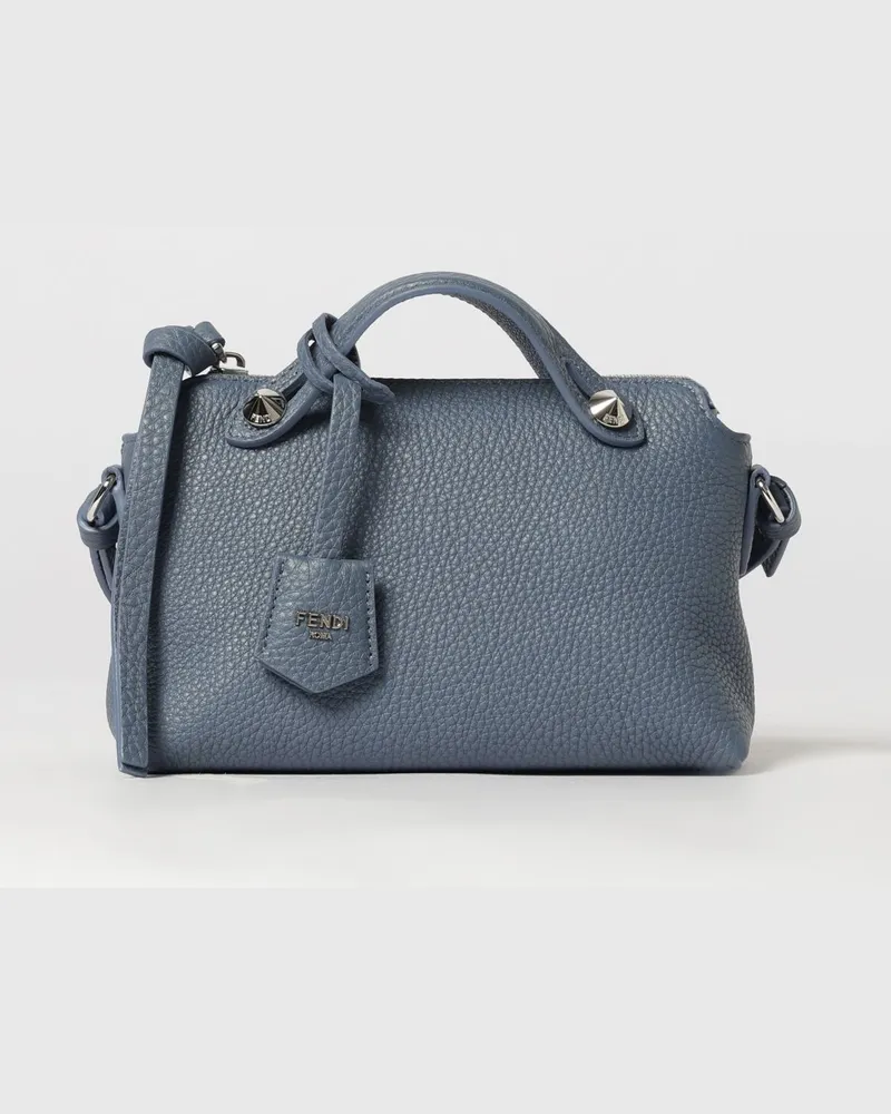 Fendi By The Way Mini-Tasche aus genarbtem Kalbsleder mit abnehmbaren Henkeln Navy