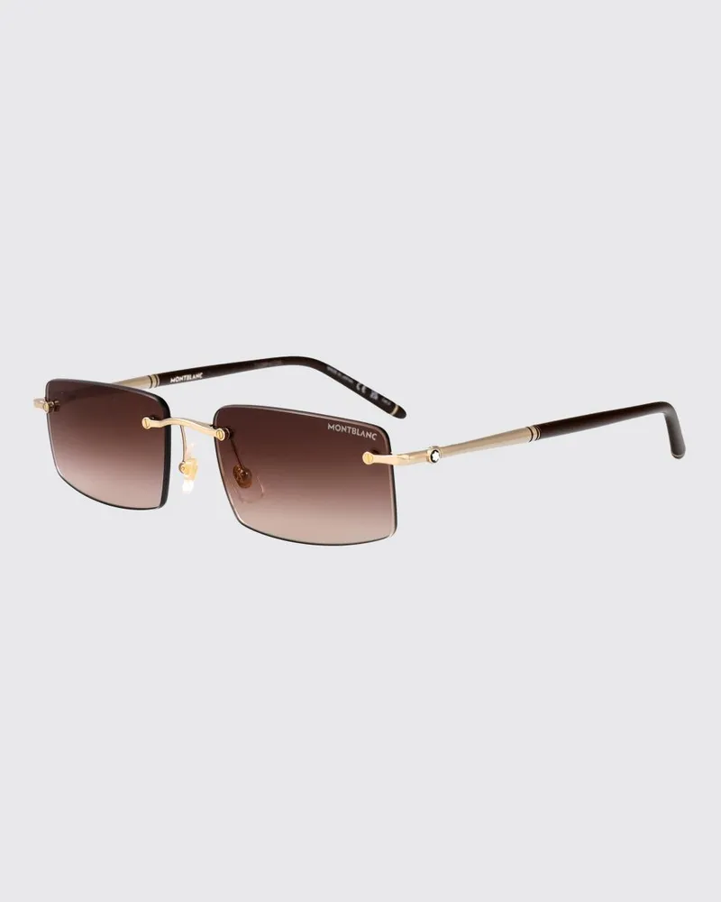 Montblanc MB0443S Sonnenbrille aus Metall und Acetat Braun