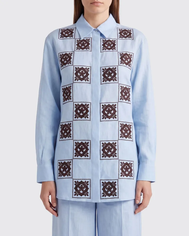 ALEMAIS Hemdbluse damen Blau