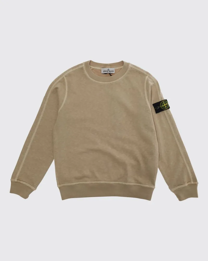 Stone Island Rundhals-Sweatshirt aus Baumwolle Sand