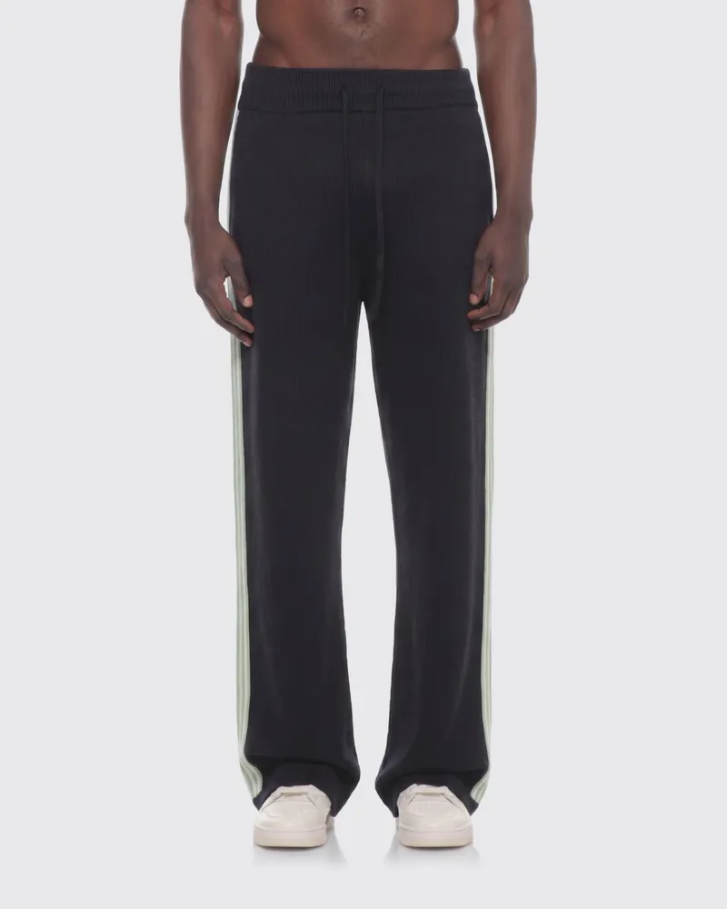 Casablanca Paris Jogginghose aus Merinowolle von mit Kordelzug und gesticktem Logo Navy