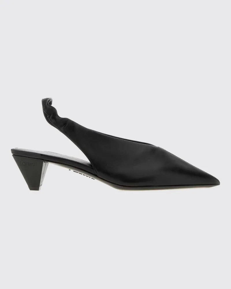 Loewe Origami Cubic Slingback-Pumps aus Lammleder mit niedrigem Kegelabsatz Schwarz