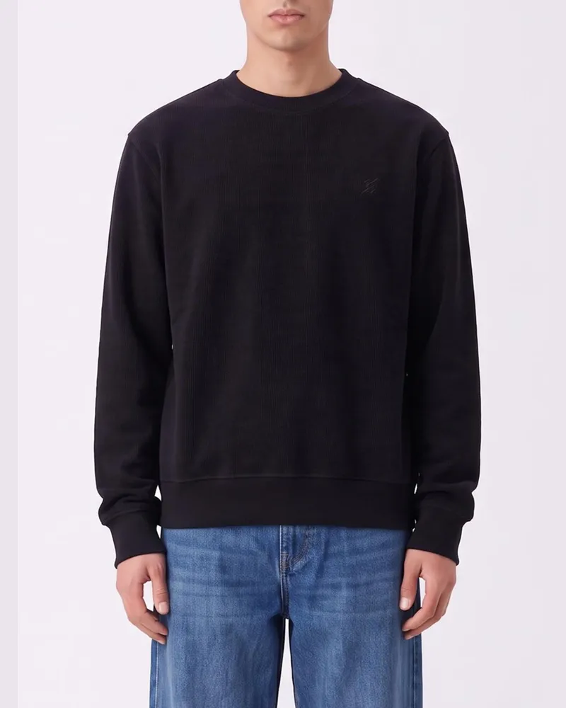 Daily Paper Rundhals-Sweatshirt aus Baumwollmischung mit Ton-in-Ton-Logo Schwarz