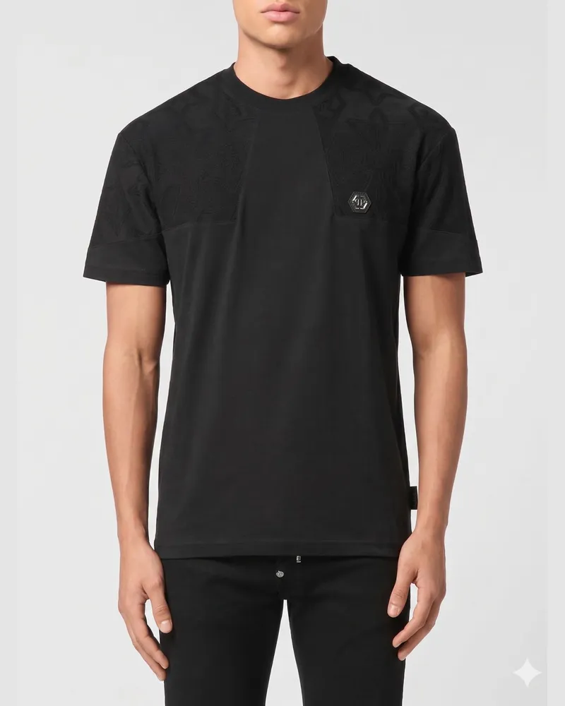 Philipp Plein Baumwoll-T-Shirt PP Schwarz
