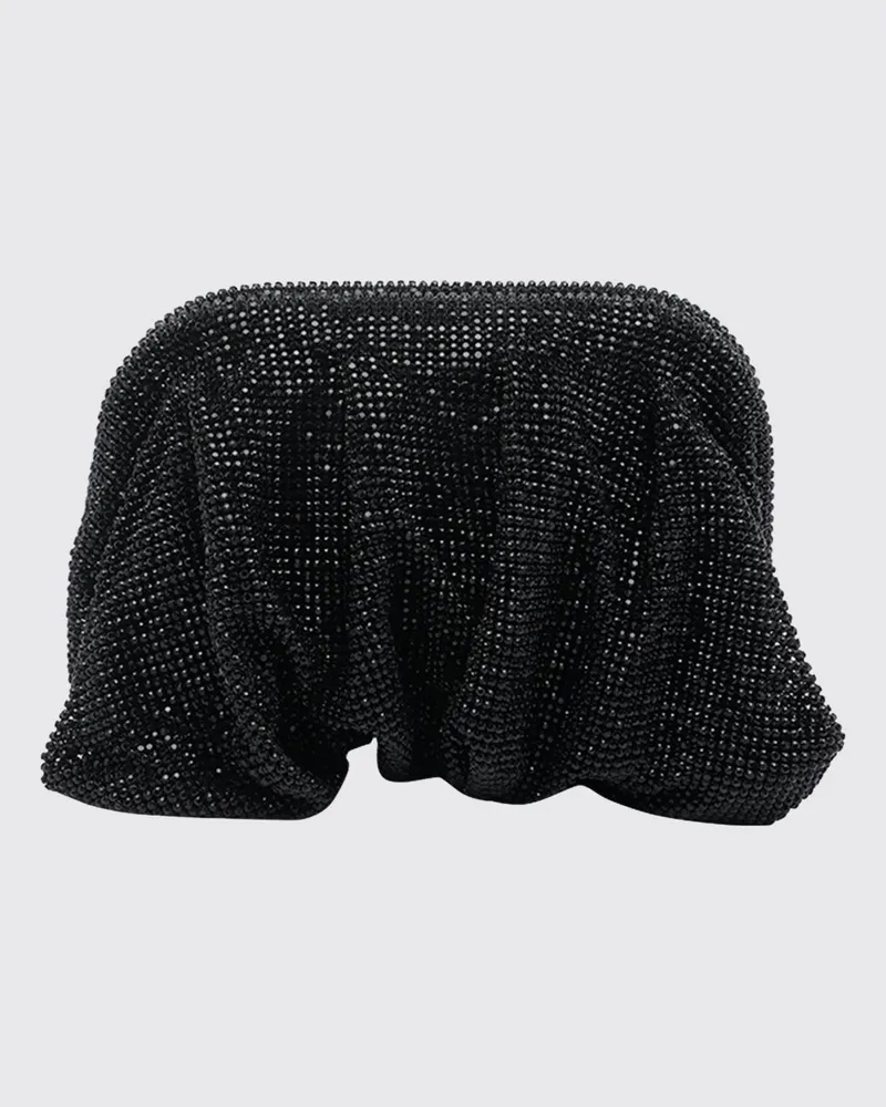 Benedetta Bruzziches Drapierte Venus Mini-Tasche aus Kristall-Mesh Schwarz