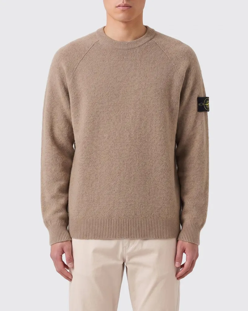 Stone Island LIGHT RAW HAND ORGANIC COTTON Strickpullover Sand