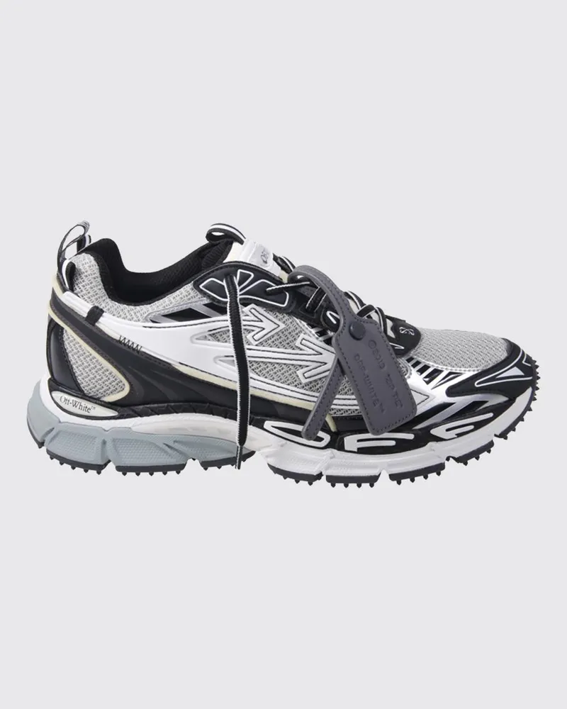 OFF-WHITE Bicolor Be Right Back Mesh-Sneaker mit gekerbter Sohle Grau