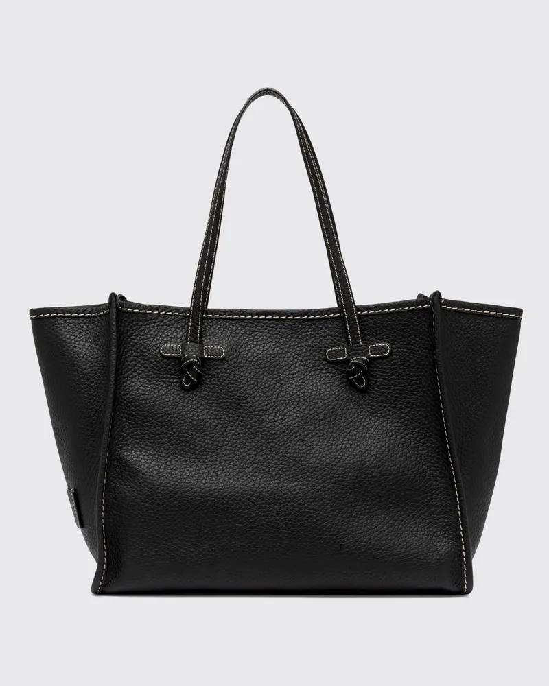 Gianni Chiarini Schultertasche Marcella aus gehämmertem Leder Schwarz