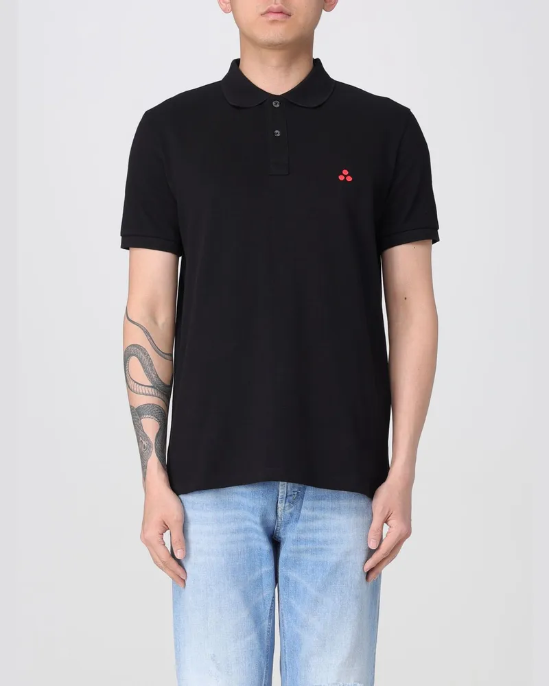 Peuterey Basic Polohemd aus Baumwolle Schwarz