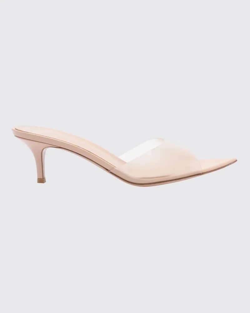 Gianvito Rossi Elle Mules-Sandalen aus PVC und Lackleder mit mittlerem Absatz Pink