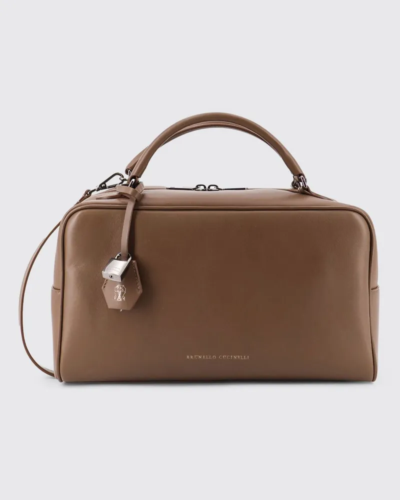 Brunello Cucinelli Schultertasche damen Sand