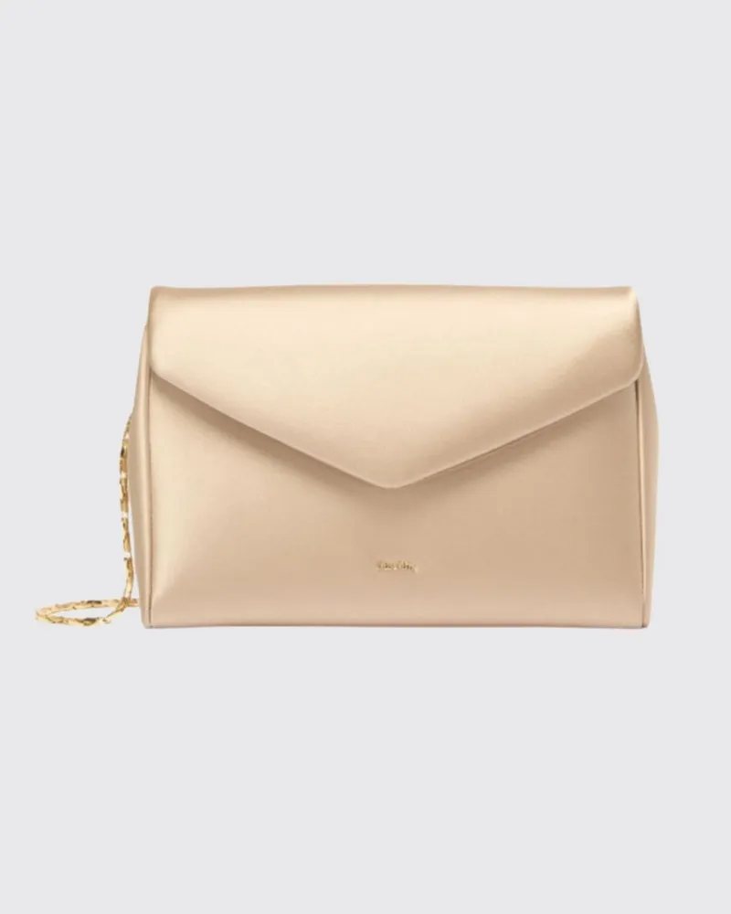 Max Mara Satin-Clutch Beige