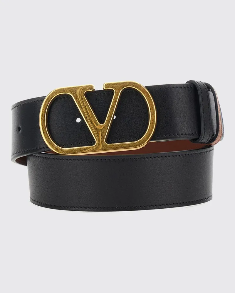 Valentino Garavani Gürtel aus Kalbsleder mit VLogo Signature-Schnalle Schwarz