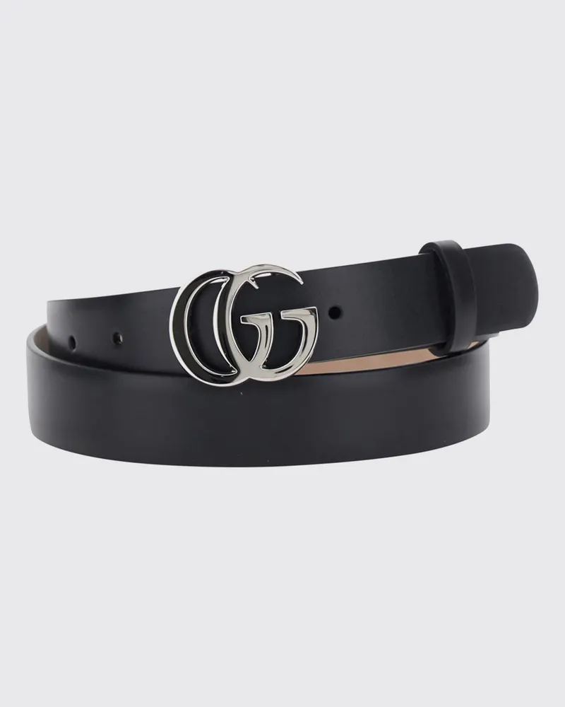 Gucci GG Marmont Gürtel aus Glattkalbsleder mit Monogramm-Schnalle Schwarz
