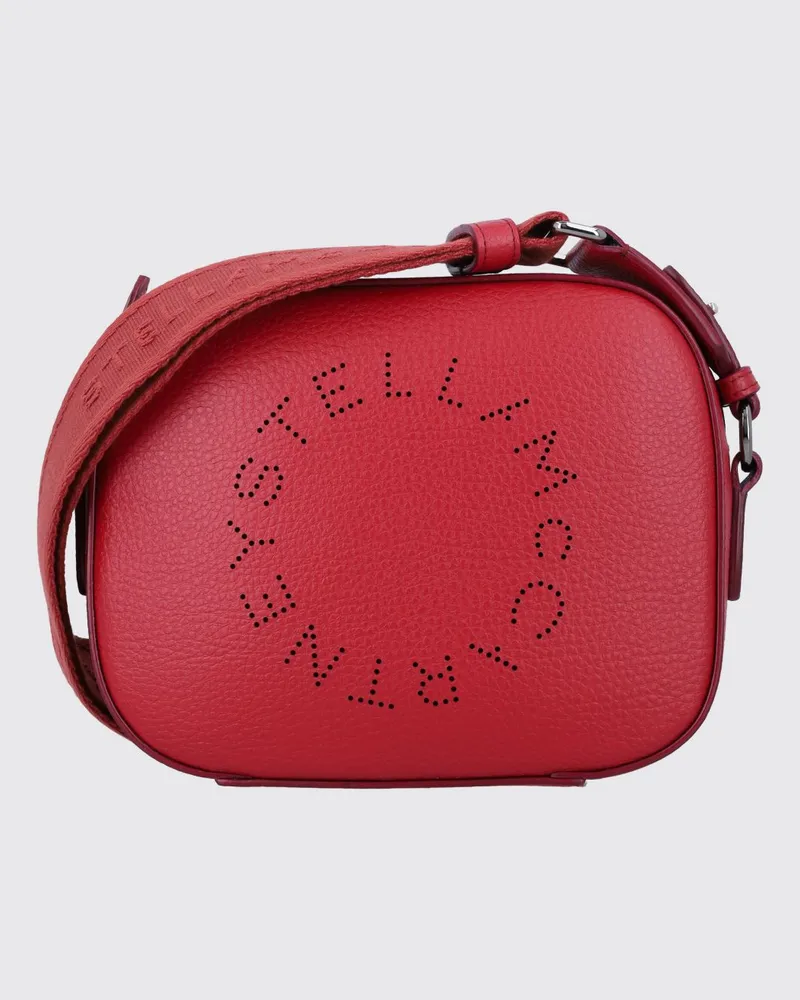 Stella McCartney Mini-Kameratasche aus Kunstleder mit perforiertem Logo Raspberry
