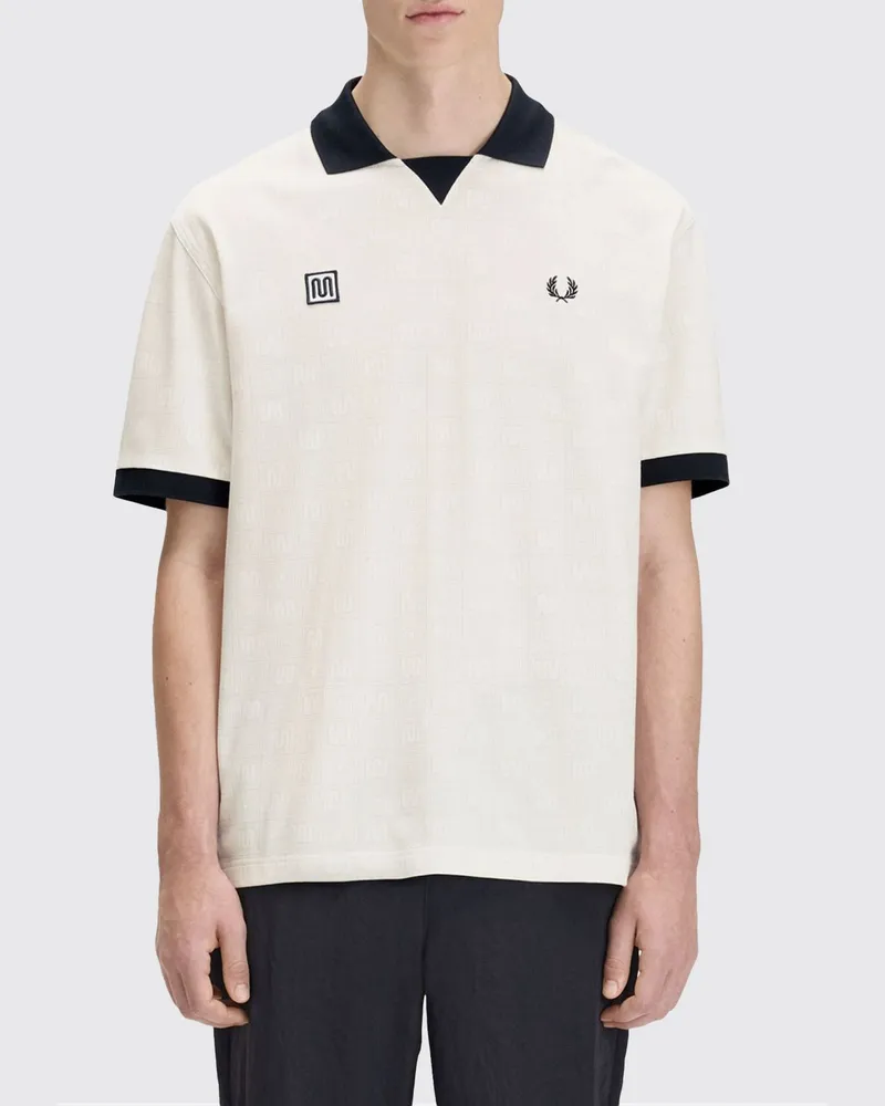 Fred Perry Klassisches kurzärmeliges Baumwoll-Poloshirt mit gesticktem Logo Ivory