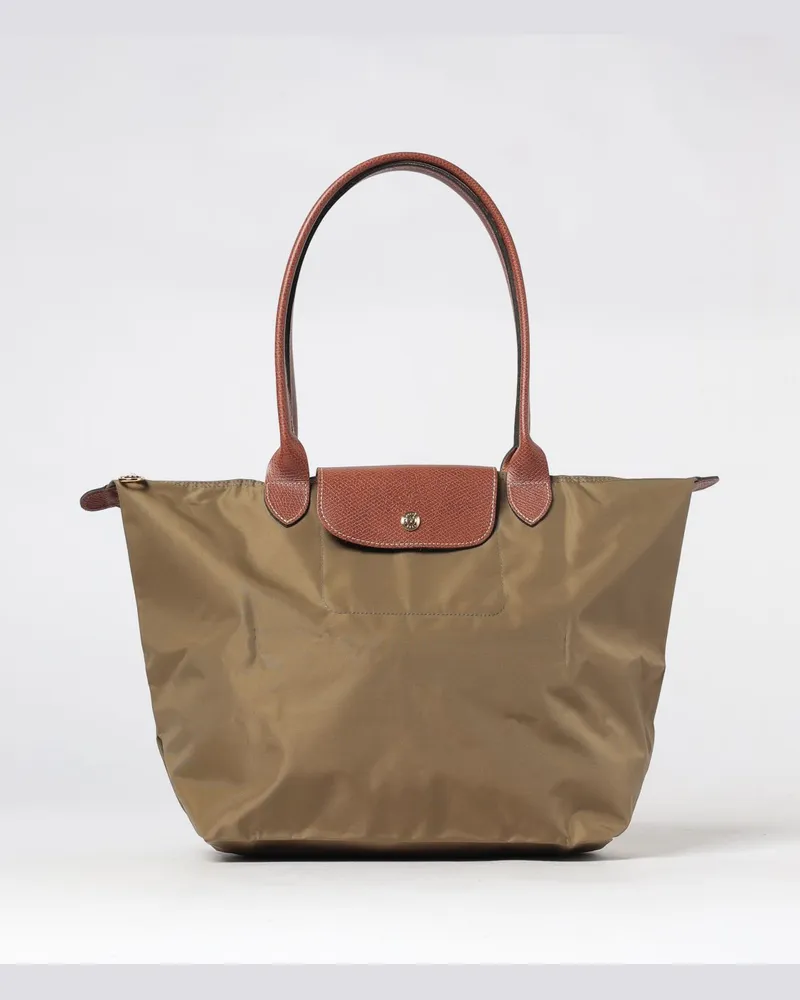 Longchamp Le Pliage Original Große Schultertasche aus recyceltem Nylon Olive