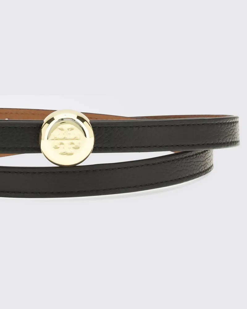 Tory Burch Romy Wendegürtel aus Leder mit Double-T-Schnalle Schwarz