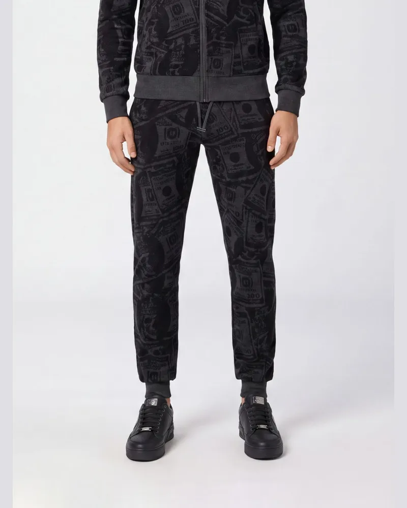 Philipp Plein Slim-Fit-Jogginghose aus Jersey mit Grafikdruck Schwarz