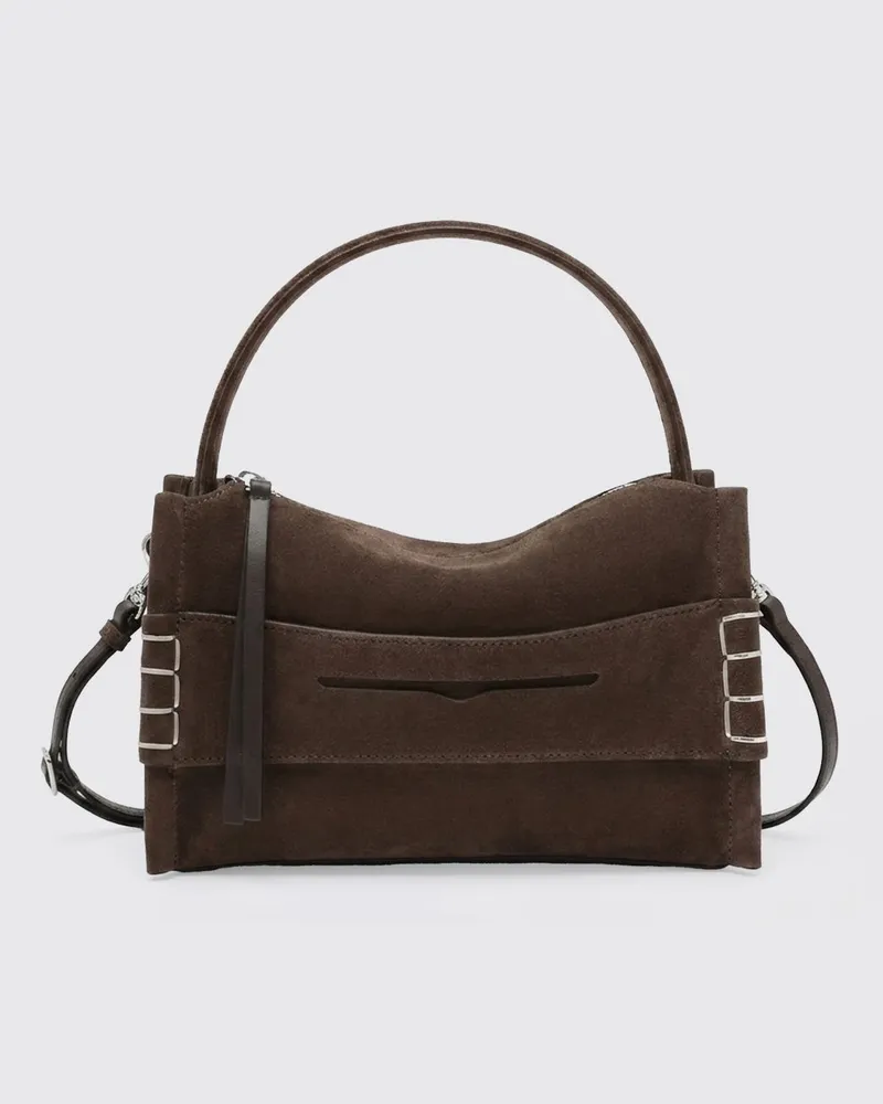 J.W.Anderson Loafer Mini-Handtasche aus Leder und Wildleder mit Kontrastnähten Braun