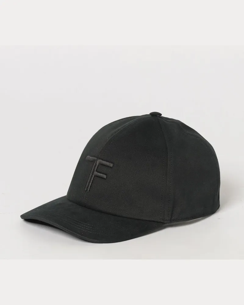 Tom Ford Baseballkappe aus Baumwolltwill mit gesticktem Logo Schwarz