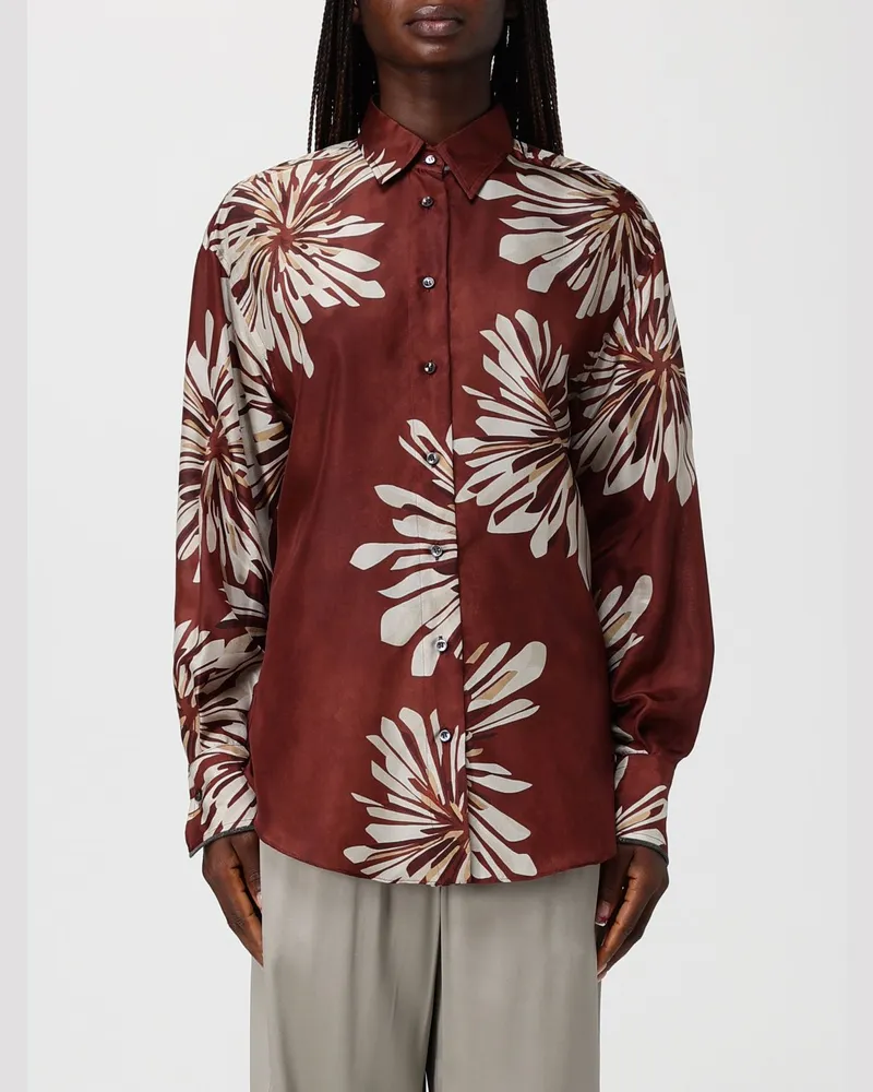 Brunello Cucinelli Hemdbluse damen Burgunderrot