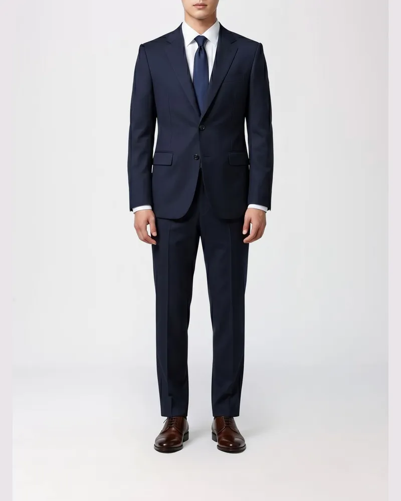 Dolce & Gabbana DOLCE  GABBANA Dolce & Gabbana Einreihiger Anzug aus reiner Schurwolle mit klassischem Revers Blau