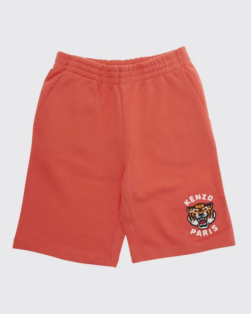 Kenzo Jungen-Jogging-Shorts aus Baumwolle mit elastischem Bund und Logo Rot